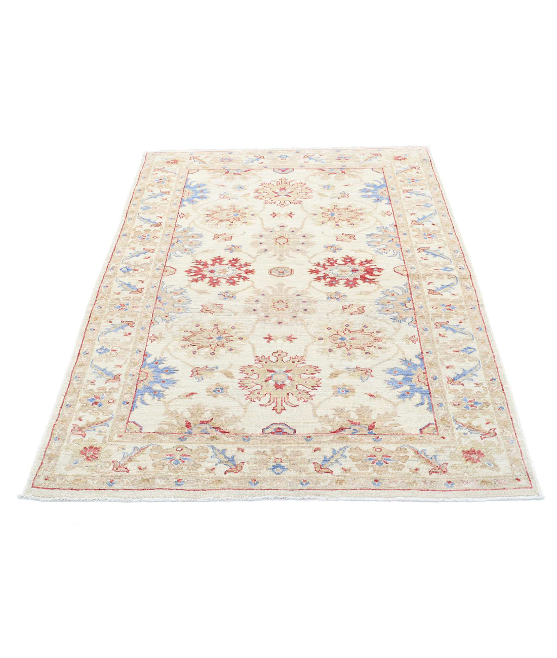 Ziegler 4'2'' X 5'8'' Hand-Knotted Wool Rug 4'2'' x 5'8'' (125 X 170) / Ivory / Taupe