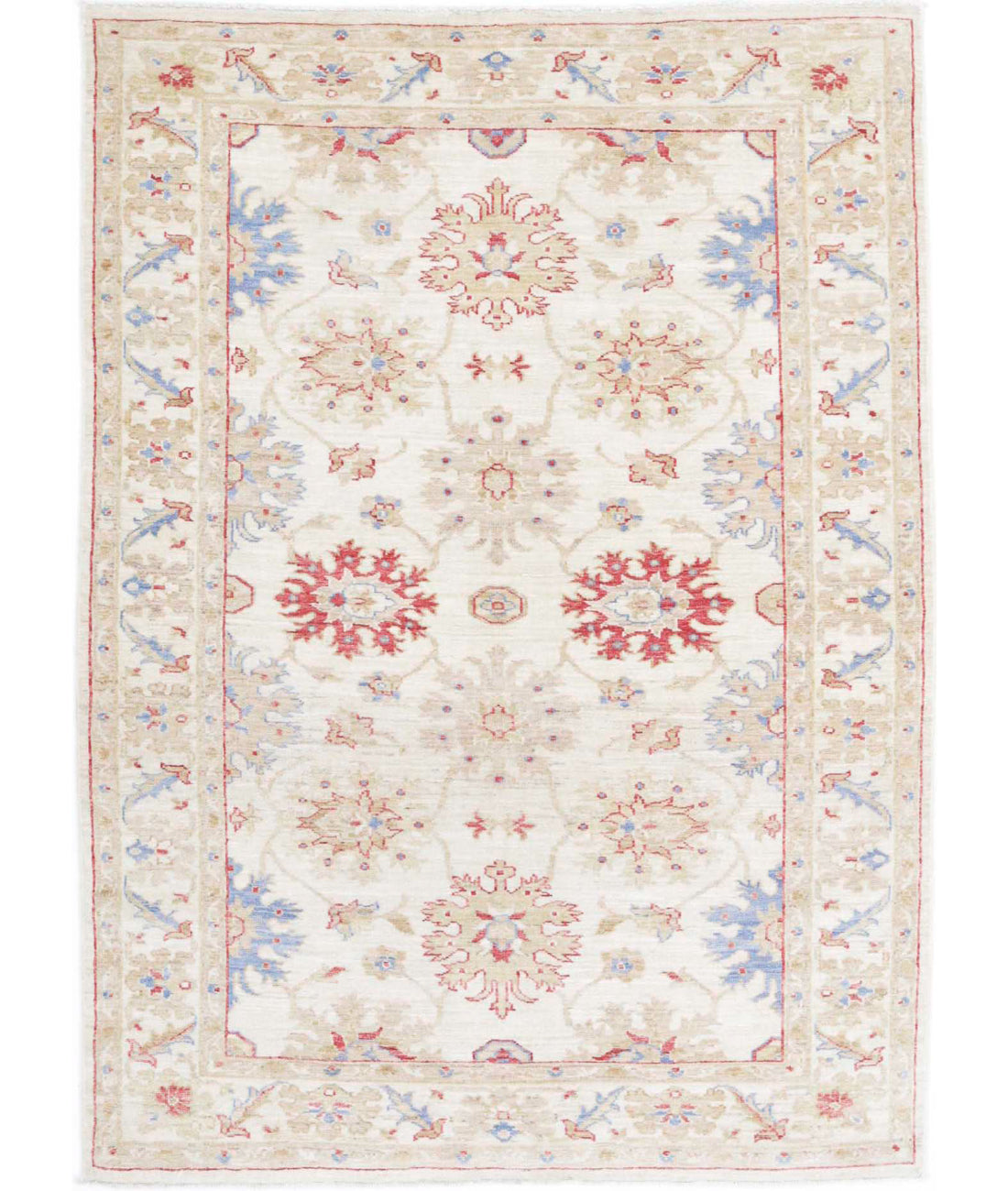 Ziegler 4'2'' X 5'8'' Hand-Knotted Wool Rug 4'2'' x 5'8'' (125 X 170) / Ivory / Taupe