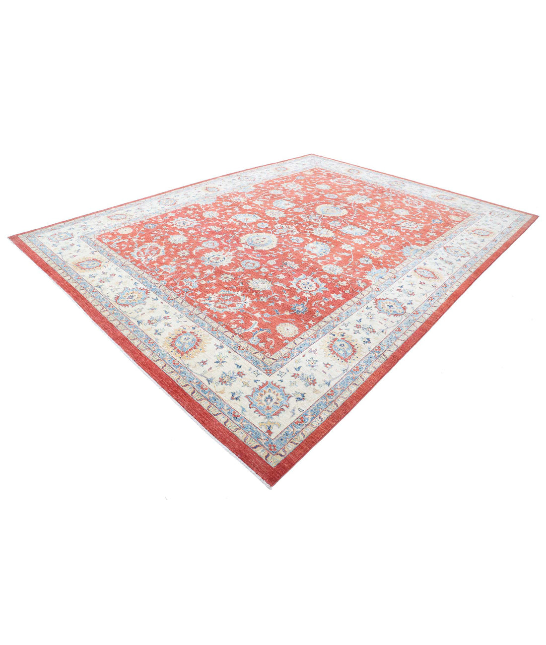 Ziegler 9'11'' X 13'2'' Hand-Knotted Wool Rug 9'11'' x 13'2'' (298 X 395) / Red / Ivory
