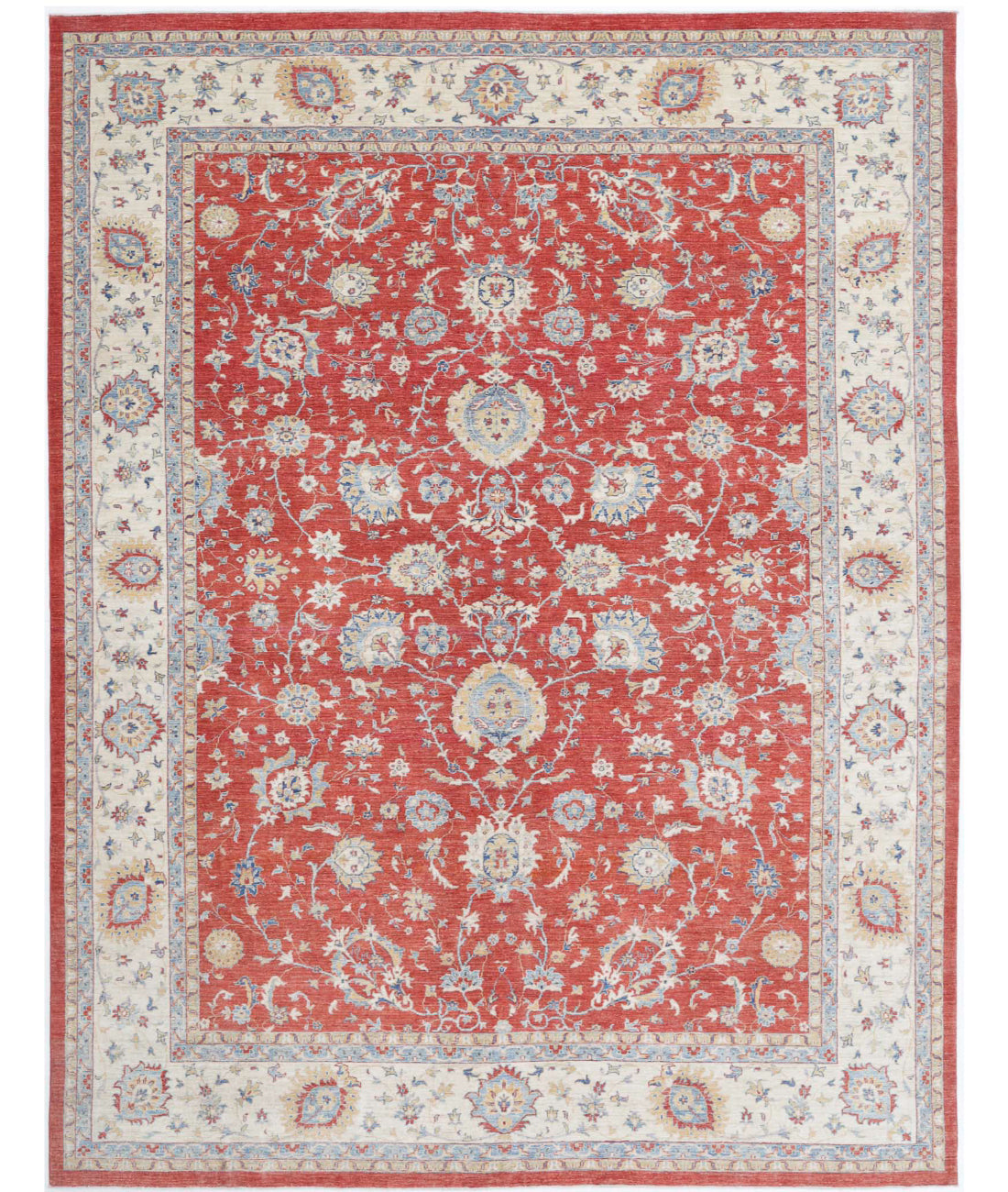 Ziegler 9'11'' X 13'2'' Hand-Knotted Wool Rug 9'11'' x 13'2'' (298 X 395) / Red / Ivory