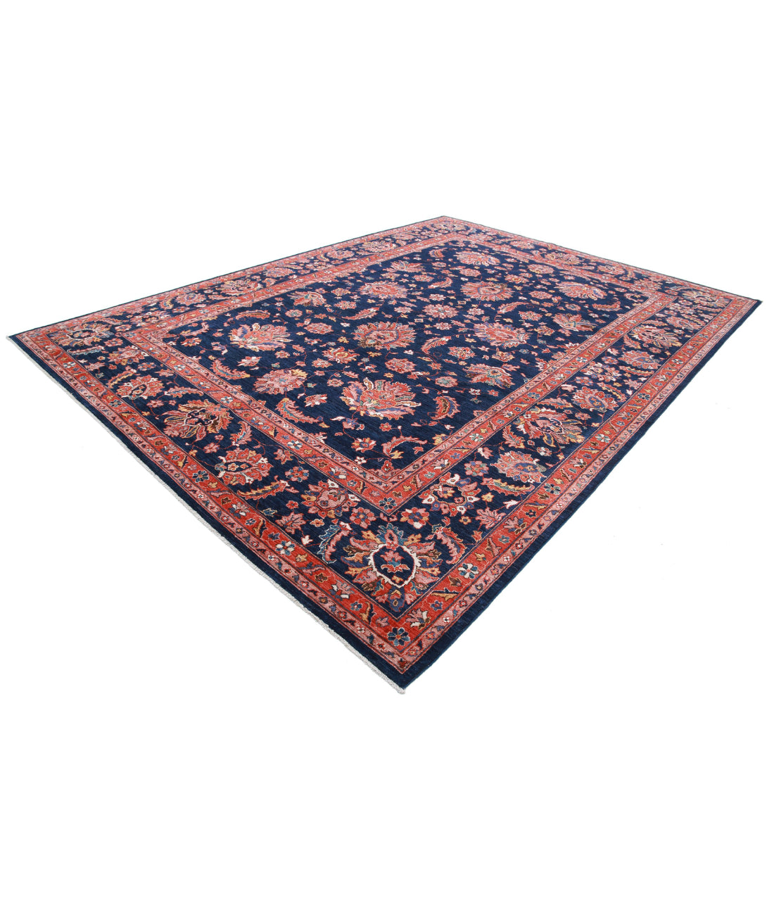 Ziegler 9'11'' X 13'7'' Hand-Knotted Wool Rug 9'11'' x 13'7'' (298 X 408) / Blue / Red
