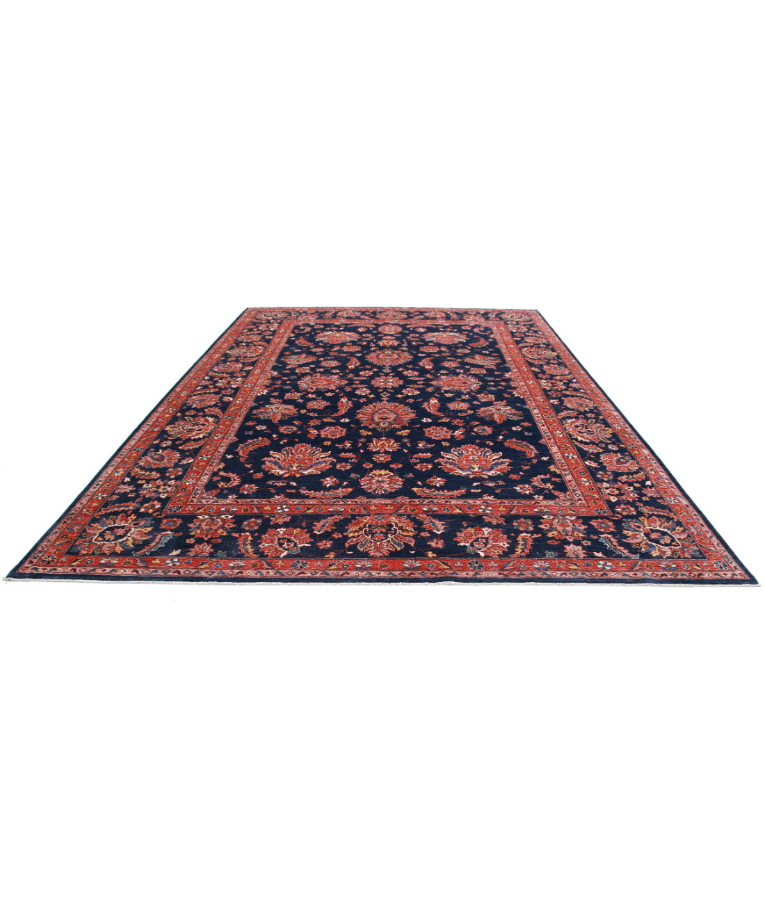 Ziegler 9'11'' X 13'7'' Hand-Knotted Wool Rug 9'11'' x 13'7'' (298 X 408) / Blue / Red