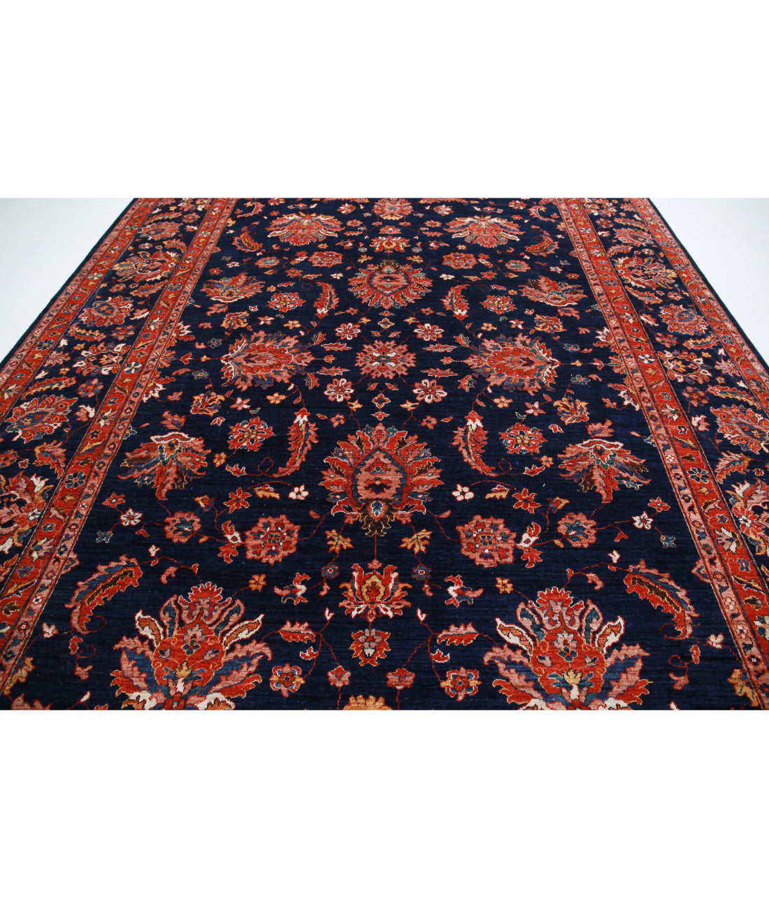 Ziegler 9'11'' X 13'7'' Hand-Knotted Wool Rug 9'11'' x 13'7'' (298 X 408) / Blue / Red