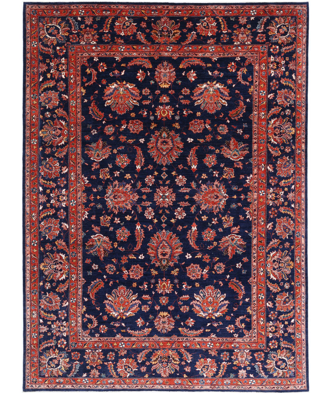 Ziegler 9'11'' X 13'7'' Hand-Knotted Wool Rug 9'11'' x 13'7'' (298 X 408) / Blue / Red