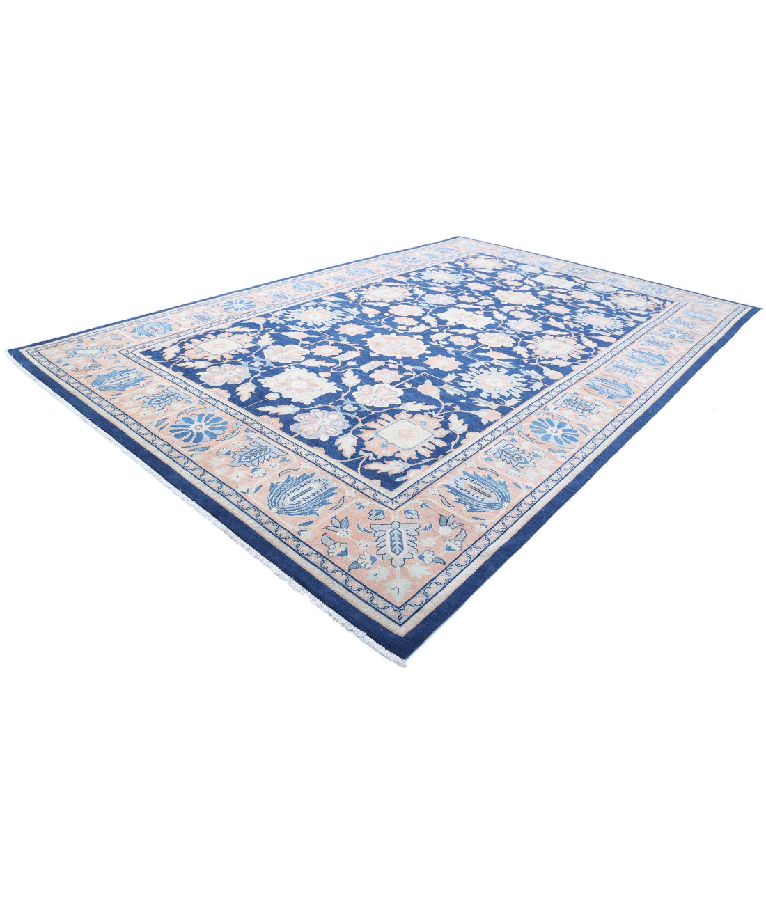 Ziegler 10'9'' X 16'7'' Hand-Knotted Wool Rug 10'9'' x 16'7'' (323 X 498) / Blue / Rust