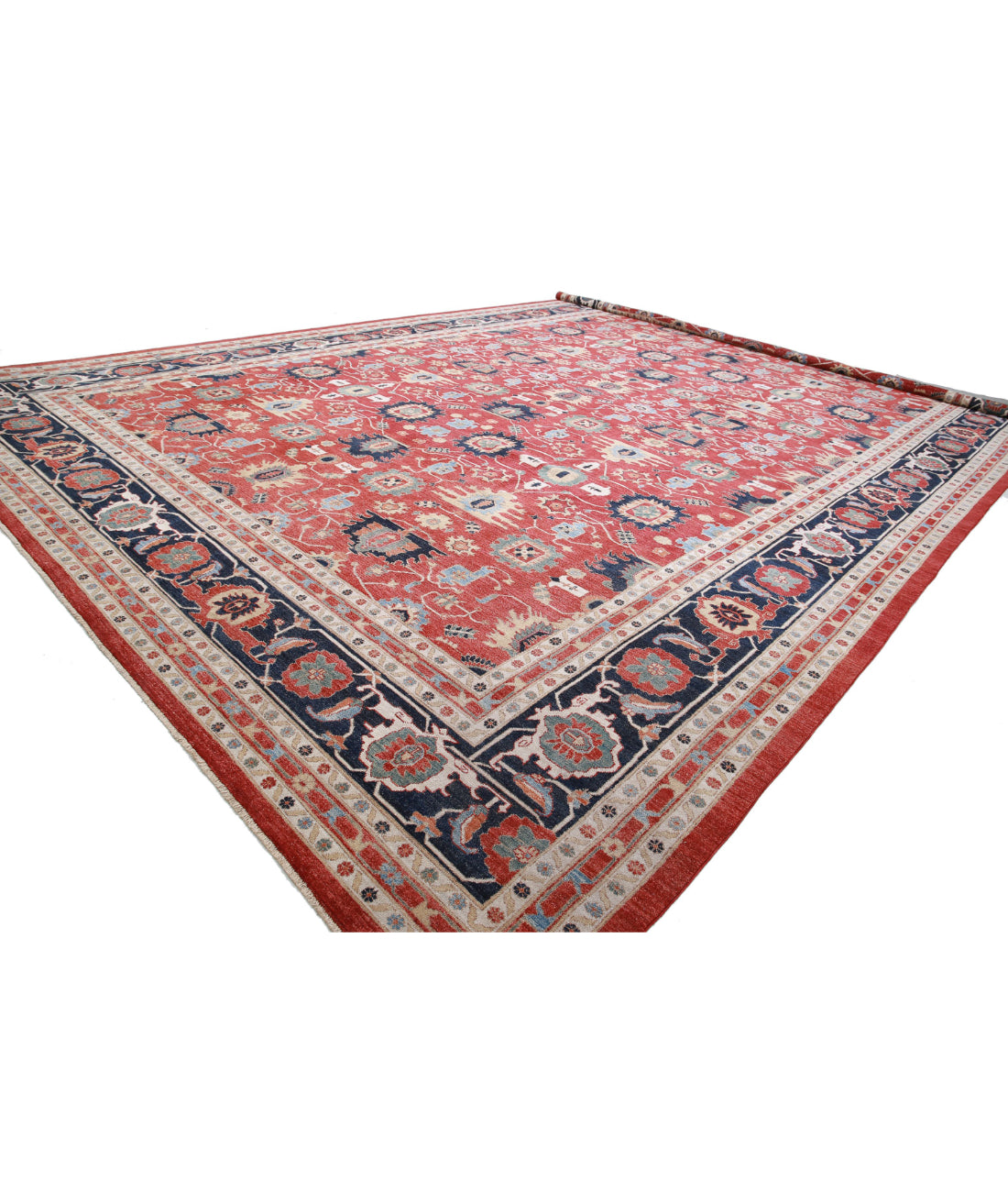 Heriz 17'8'' X 25'9'' Hand-Knotted Wool Rug 17'8'' x 25'9'' (530 X 773) / Red / Blue