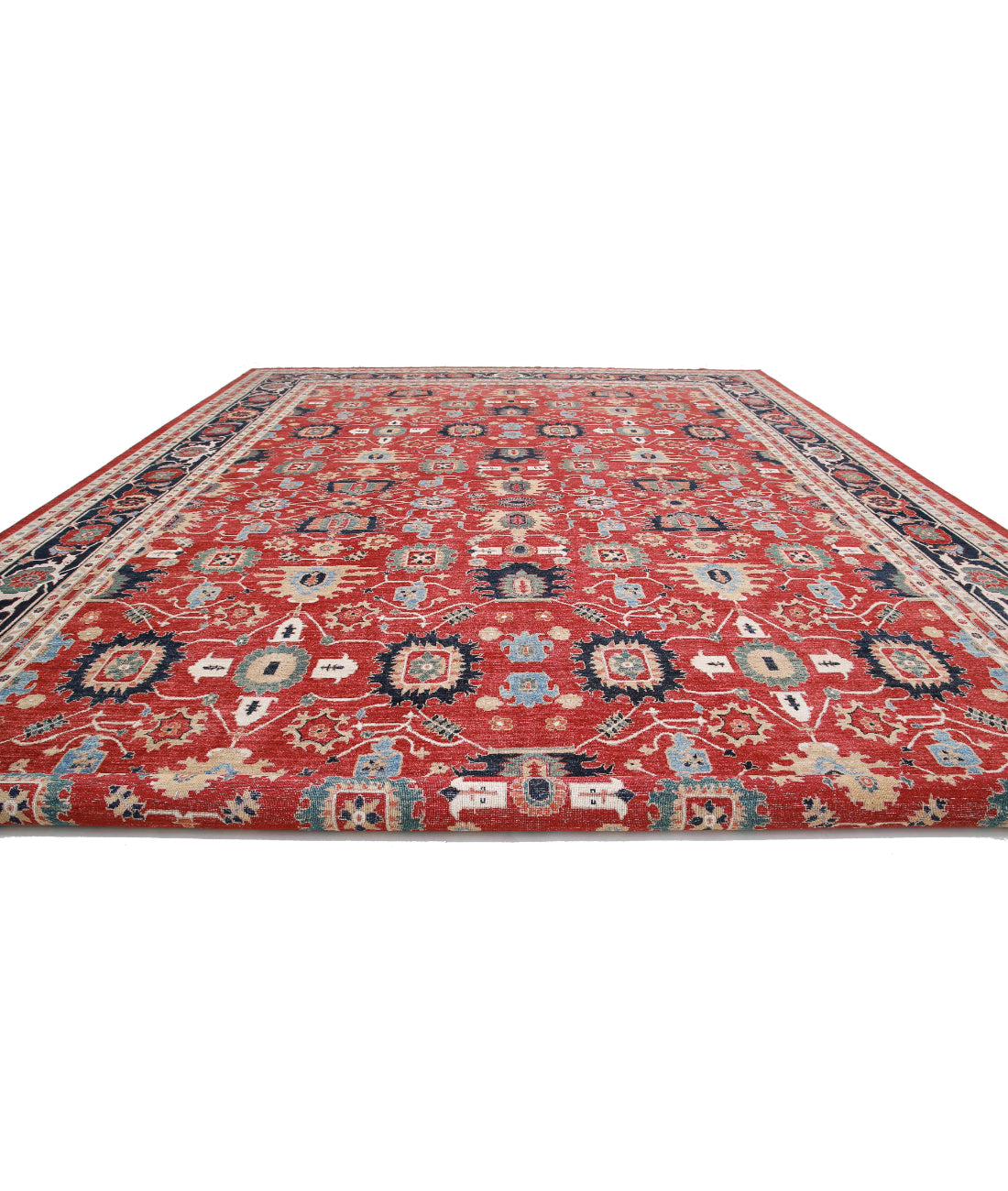Heriz 17'8'' X 25'9'' Hand-Knotted Wool Rug 17'8'' x 25'9'' (530 X 773) / Red / Blue