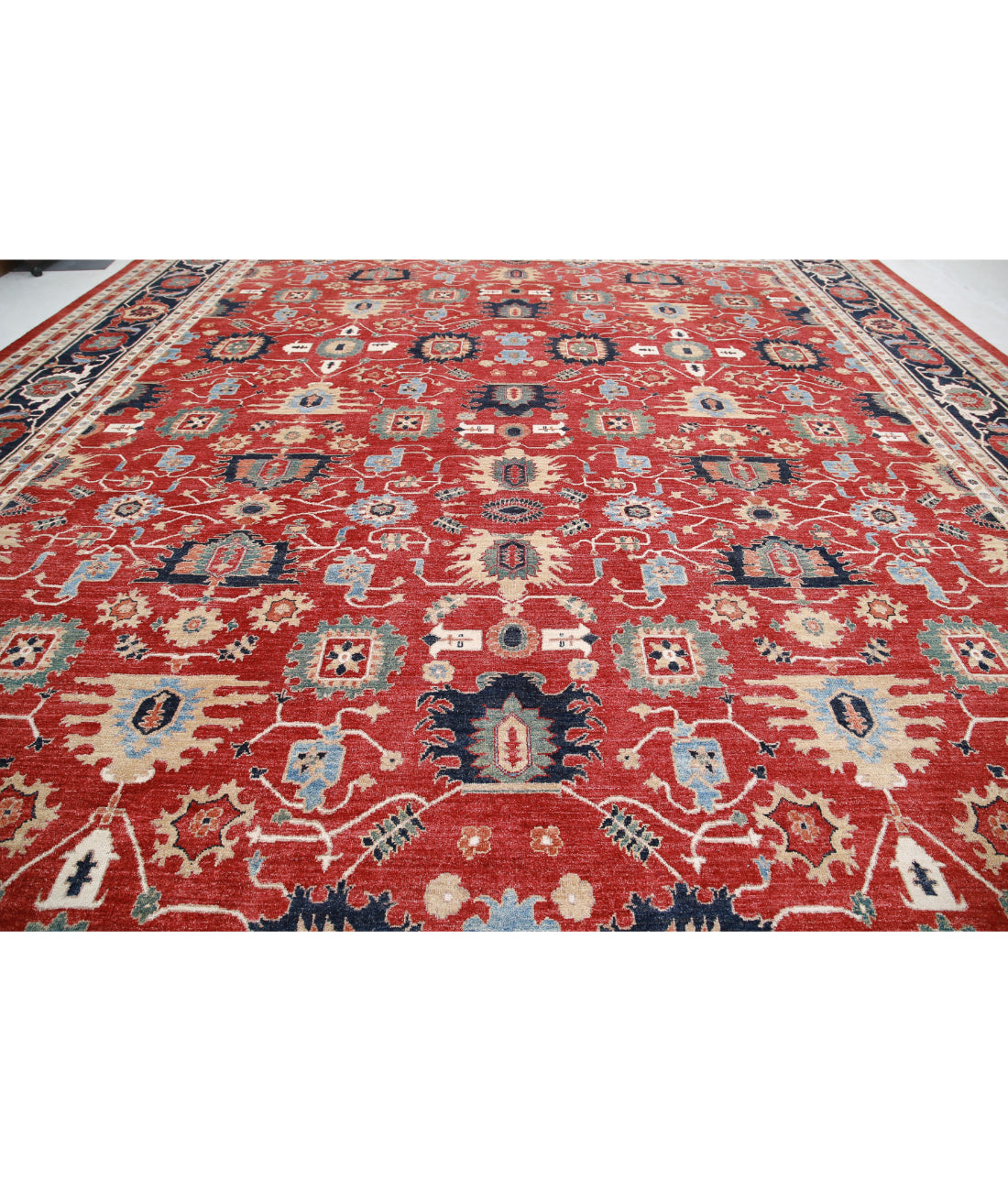 Heriz 17'8'' X 25'9'' Hand-Knotted Wool Rug 17'8'' x 25'9'' (530 X 773) / Red / Blue