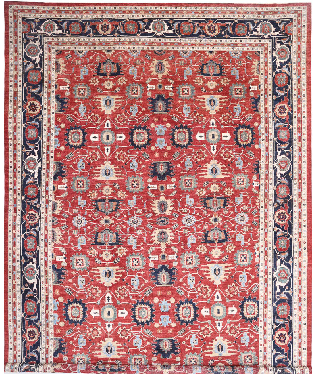 Heriz 17'8'' X 25'9'' Hand-Knotted Wool Rug 17'8'' x 25'9'' (530 X 773) / Red / Blue