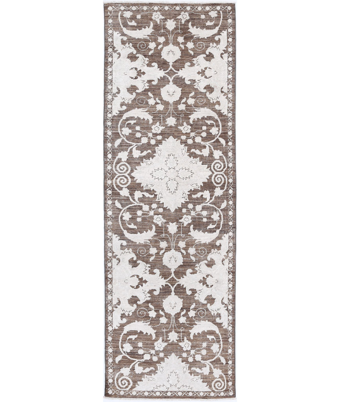 Ziegler 2'5'' X 7'10'' Hand-Knotted Wool Rug 2'5'' x 7'10'' (73 X 235) / Brown / Ivory