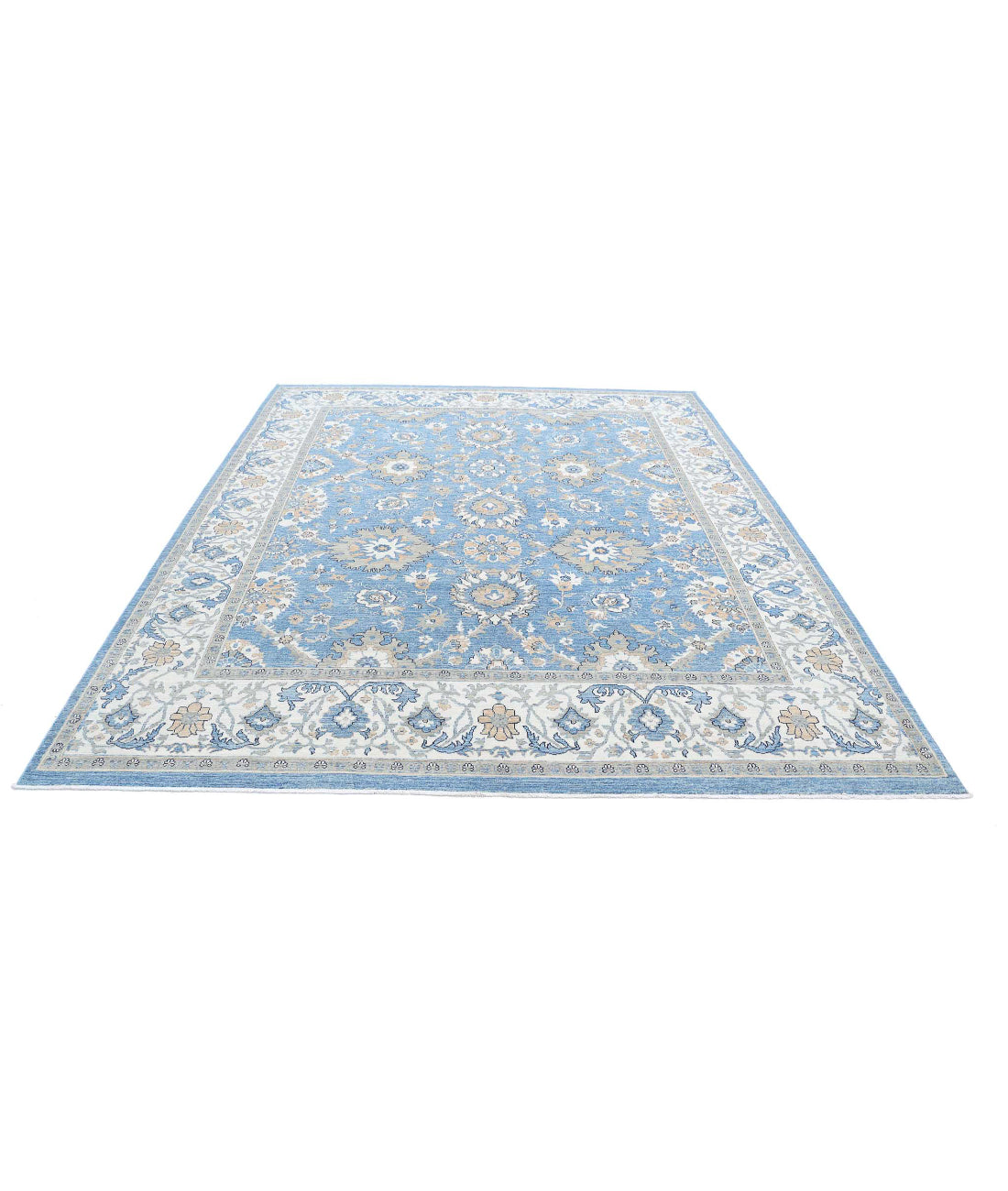 Ziegler 8'2'' X 9'10'' Hand-Knotted Wool Rug 8'2'' x 9'10'' (245 X 295) / Blue / Ivory