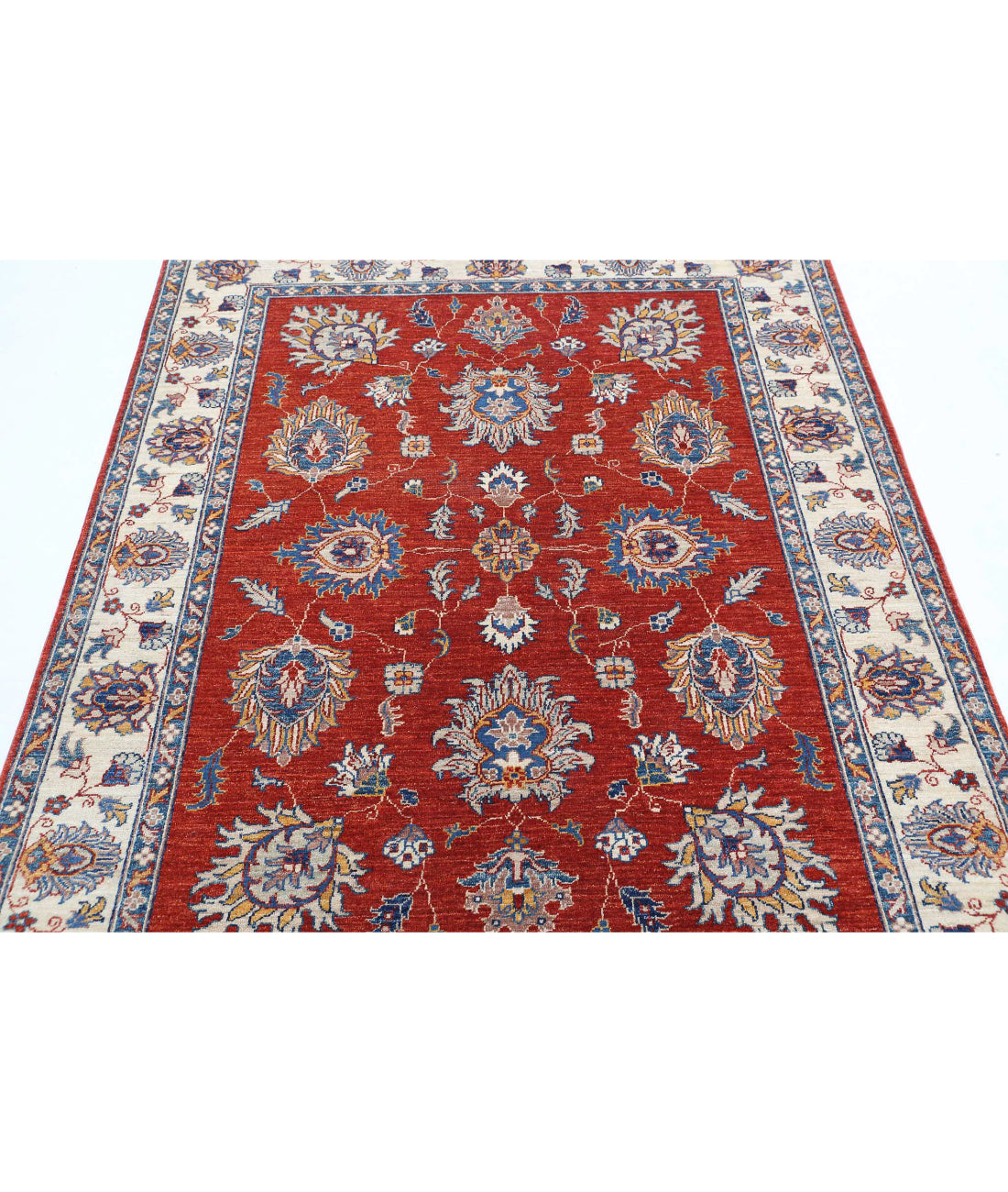 Ziegler 4'10'' X 6'2'' Hand-Knotted Wool Rug 4'10'' x 6'2'' (145 X 185) / Red / Ivory