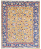 Ziegler 5'0'' X 6'2'' Hand-Knotted Wool Rug 5'0'' x 6'2'' (150 X 185) / Gold / Blue