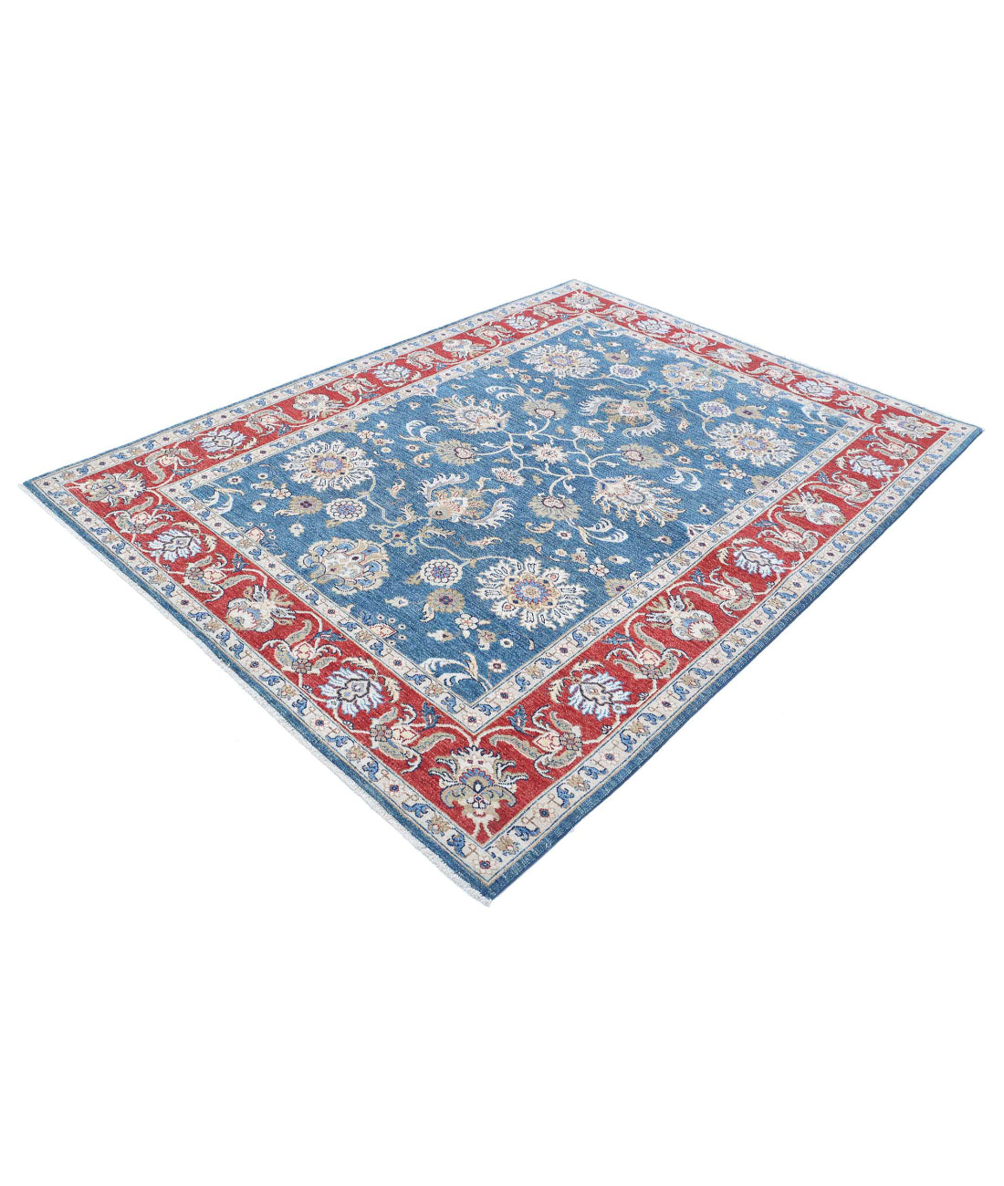 Ziegler 5'6'' X 8'2'' Hand-Knotted Wool Rug 5'6'' x 8'2'' (165 X 245) / Red / Blue