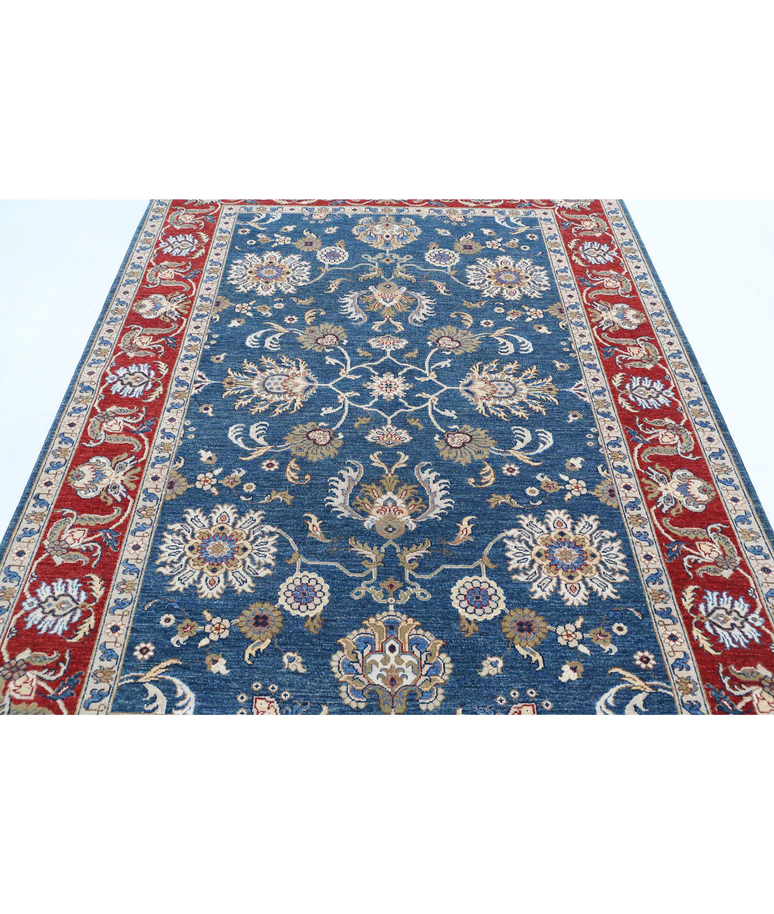 Ziegler 5'6'' X 8'2'' Hand-Knotted Wool Rug 5'6'' x 8'2'' (165 X 245) / Red / Blue