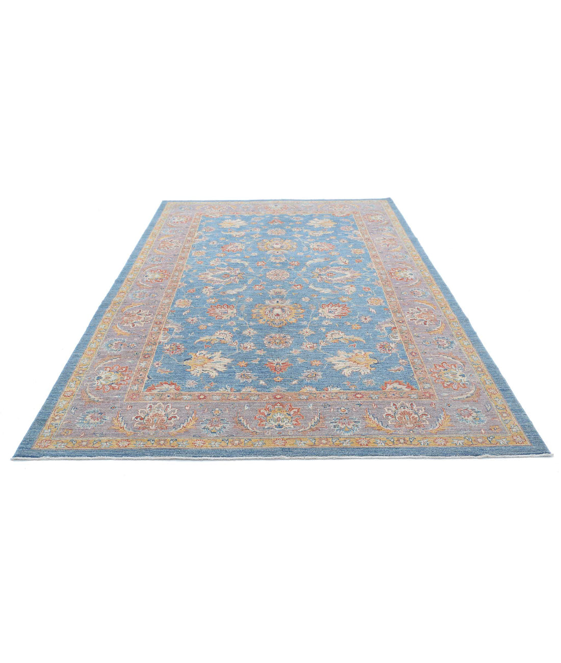 Ziegler 6'7'' X 10'1'' Hand-Knotted Wool Rug 6'7'' x 10'1'' (198 X 303) / Blue / Grey