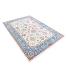 Ziegler 5'6'' X 7'10'' Hand-Knotted Wool Rug 5'6'' x 7'10'' (165 X 235) / Ivory / Blue