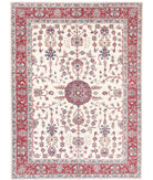 Ziegler 4'10'' X 6'5'' Hand-Knotted Wool Rug 4'10'' x 6'5'' (145 X 193) / Ivory / Red