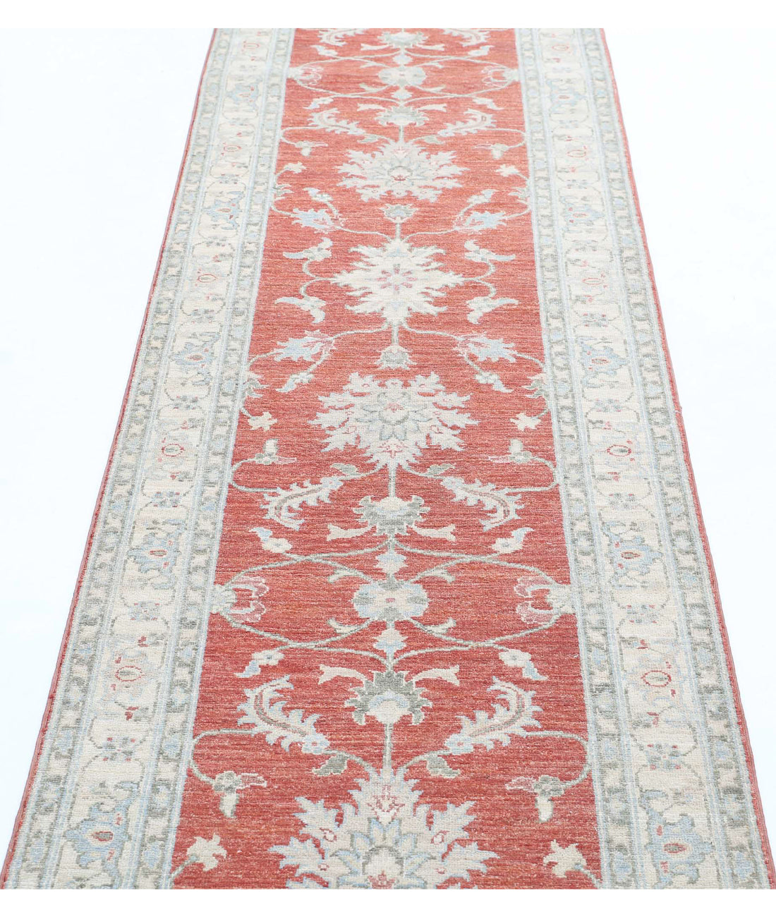 Ziegler 2'8'' X 9'7'' Hand-Knotted Wool Rug 2'8'' x 9'7'' (80 X 288) / Red / Ivory