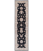 Ziegler 2'6'' X 10'0'' Hand-Knotted Wool Rug 2'6'' x 10'0'' (75 X 300) / Black / Ivory