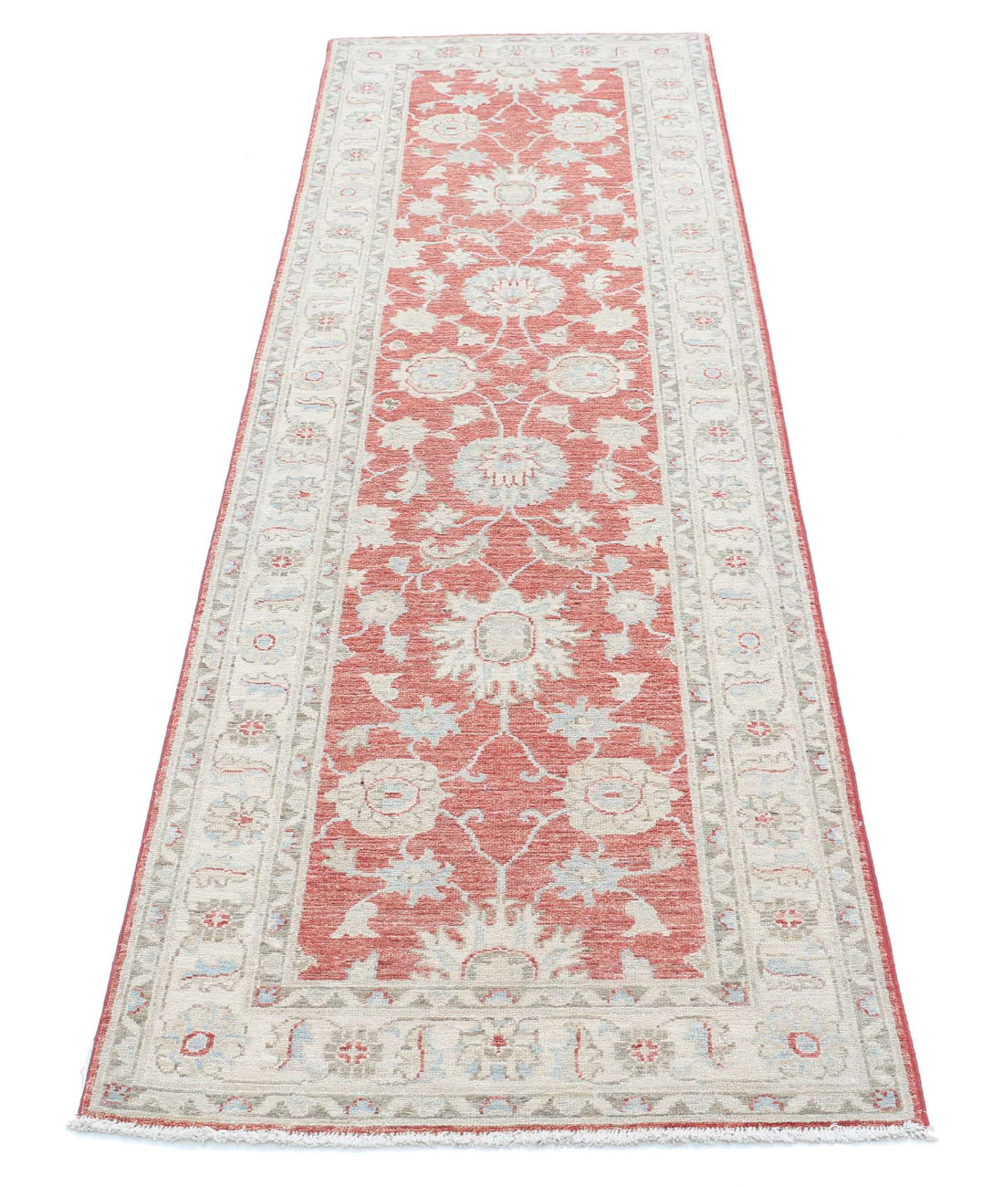 Ziegler 2'5'' X 8'0'' Hand-Knotted Wool Rug 2'5'' x 8'0'' (73 X 240) / Red / Ivory