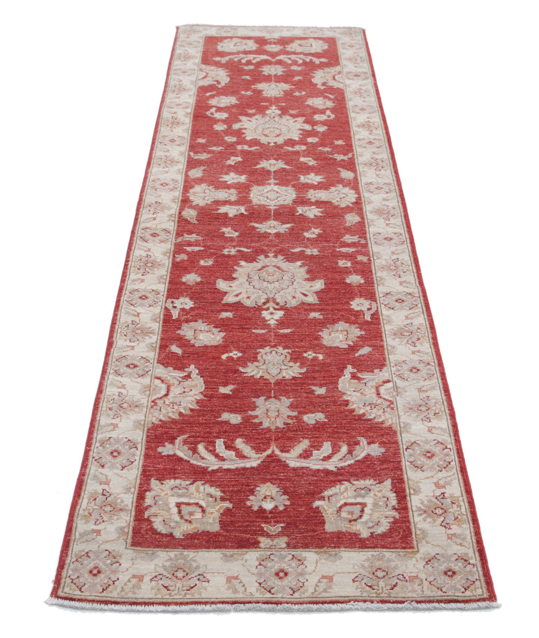 Ziegler 2'5'' X 9'1'' Hand-Knotted Wool Rug 2'5'' x 9'1'' (73 X 273) / Red / Ivory