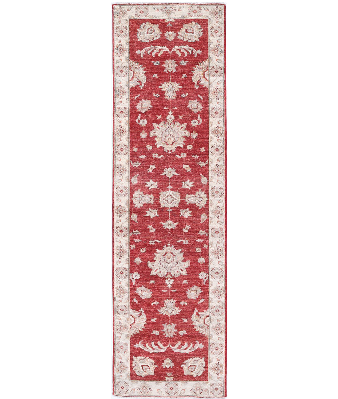 Ziegler 2'5'' X 9'1'' Hand-Knotted Wool Rug 2'5'' x 9'1'' (73 X 273) / Red / Ivory
