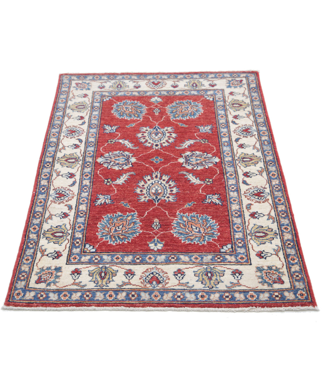 Ziegler 2'9'' X 4'3'' Hand-Knotted Wool Rug 2'9'' x 4'3'' (83 X 128) / Red / Ivory