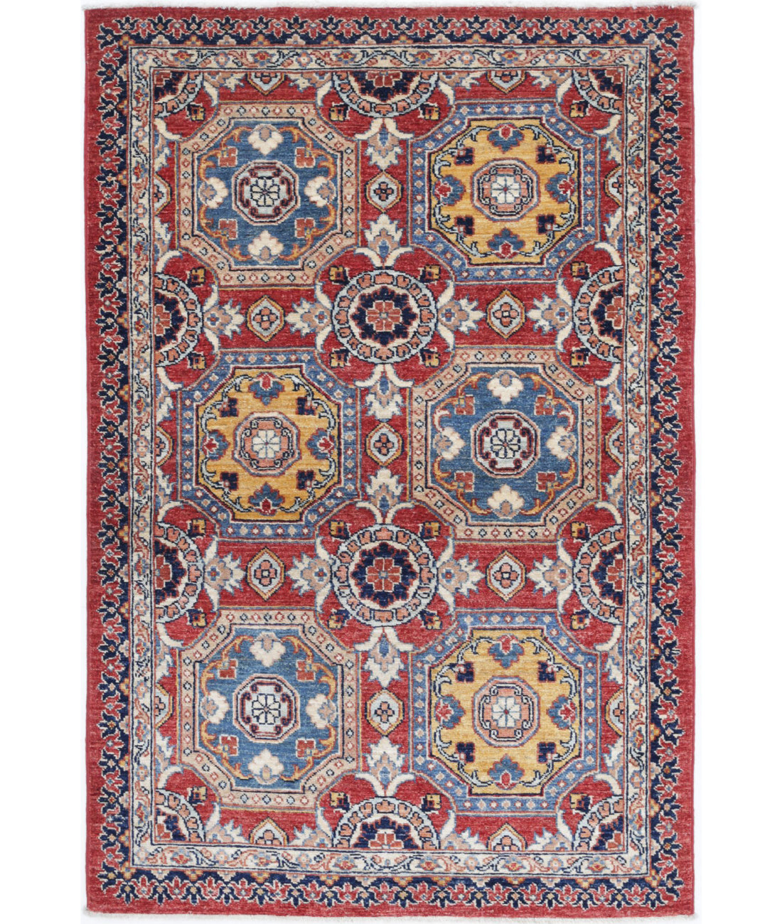 Ziegler 3'2'' X 4'10'' Hand-Knotted Wool Rug 3'2'' x 4'10'' (95 X 145) / Red / Blue