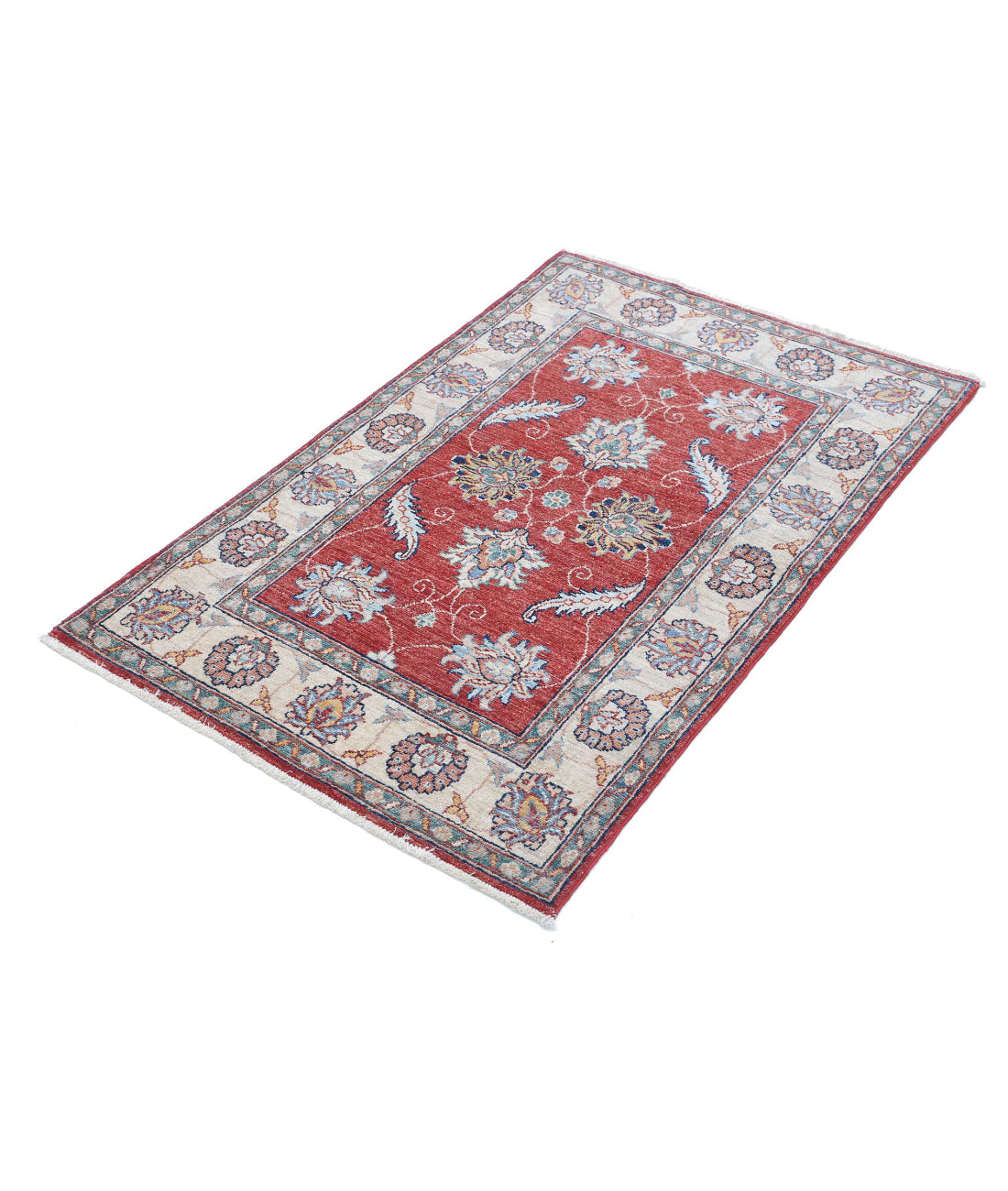 Ziegler 2'8'' X 4'2'' Hand-Knotted Wool Rug 2'8'' x 4'2'' (80 X 125) / Red / Ivory