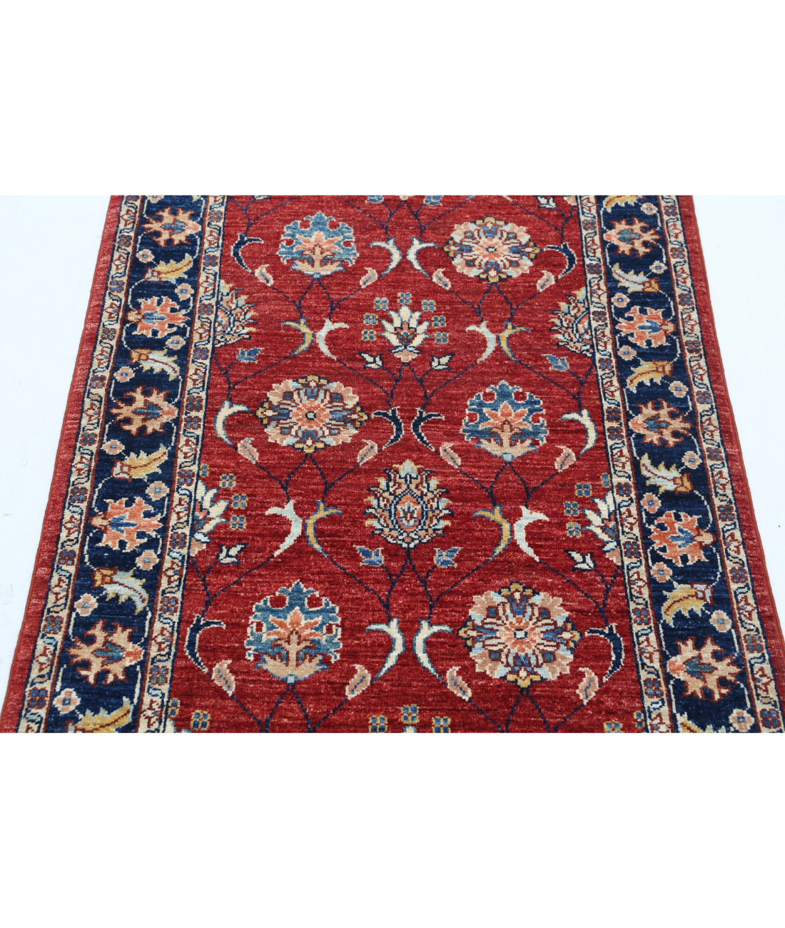 Ziegler 2'9'' X 4'1'' Hand-Knotted Wool Rug 2'9'' x 4'1'' (83 X 123) / Red / Blue