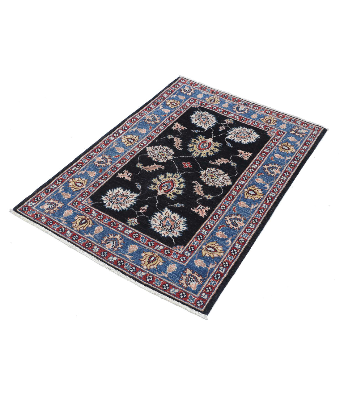 Ziegler 2'9'' X 4'1'' Hand-Knotted Wool Rug 2'9'' x 4'1'' (83 X 123) / Black / Red