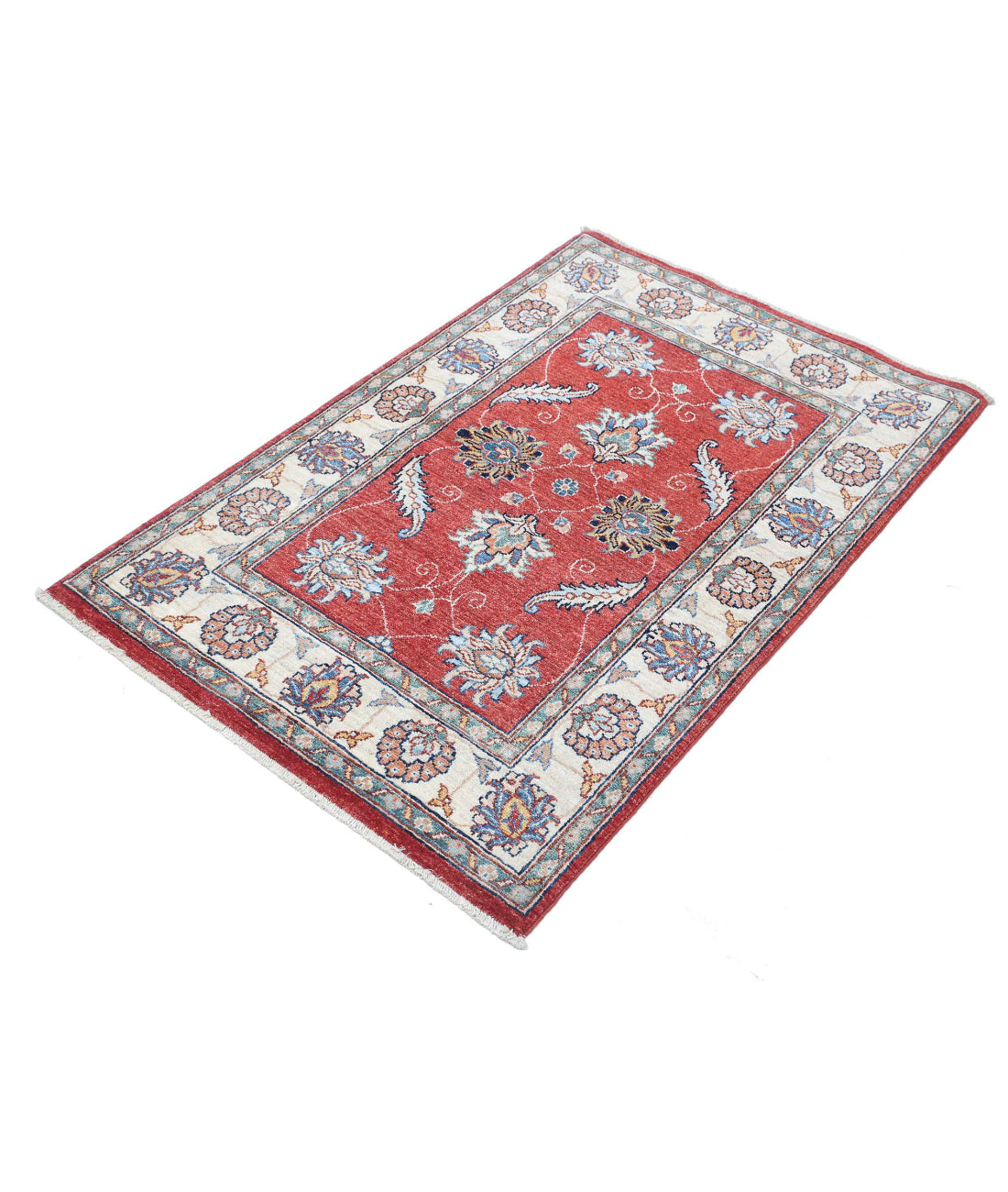 Ziegler 2'9'' X 4'3'' Hand-Knotted Wool Rug 2'9'' x 4'3'' (83 X 128) / Red / Ivory