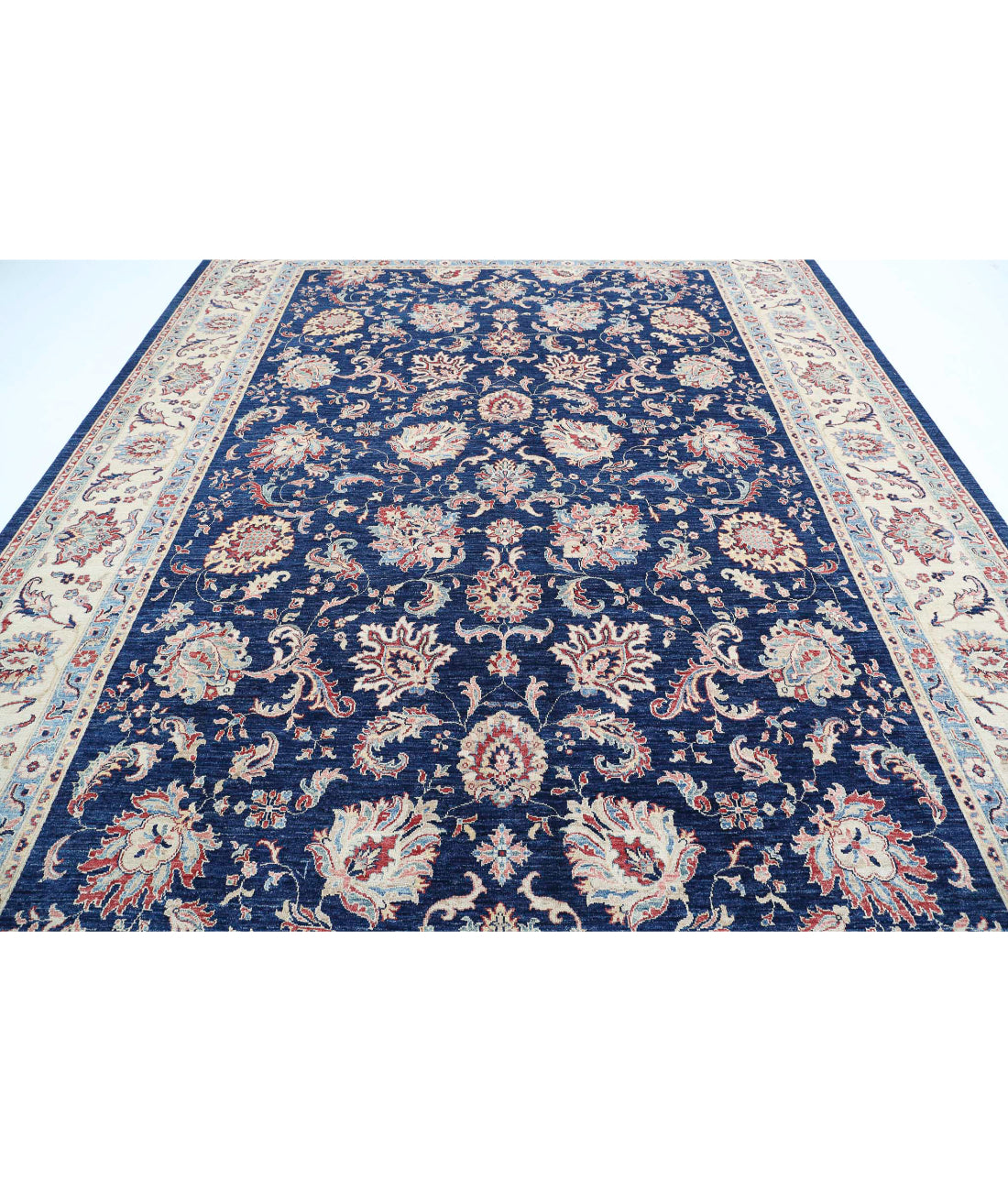 Ziegler 9'7'' X 12'8'' Hand-Knotted Wool Rug 9'7'' x 12'8'' (288 X 380) / Blue / Ivory