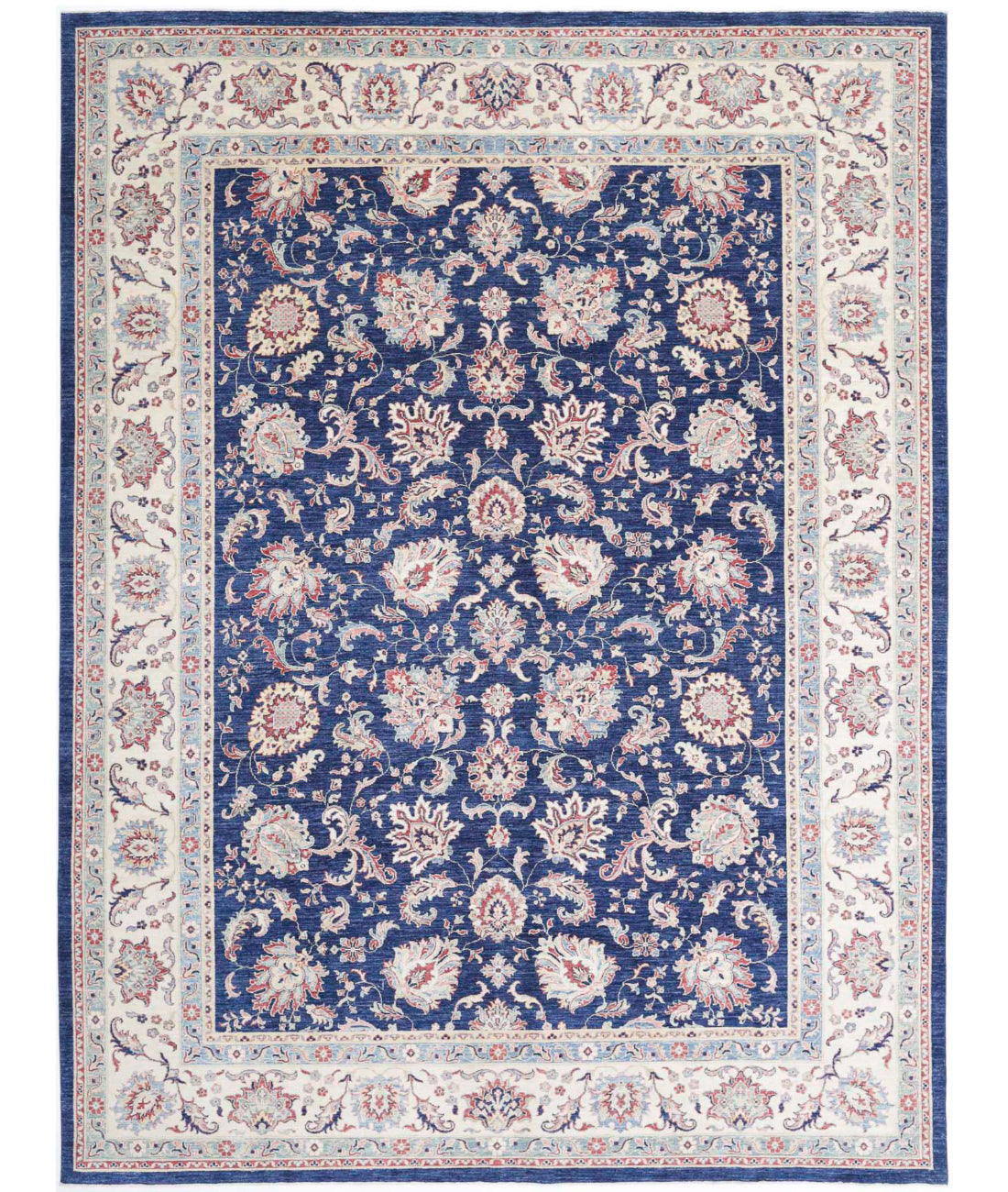 Ziegler 9'7'' X 12'8'' Hand-Knotted Wool Rug 9'7'' x 12'8'' (288 X 380) / Blue / Ivory