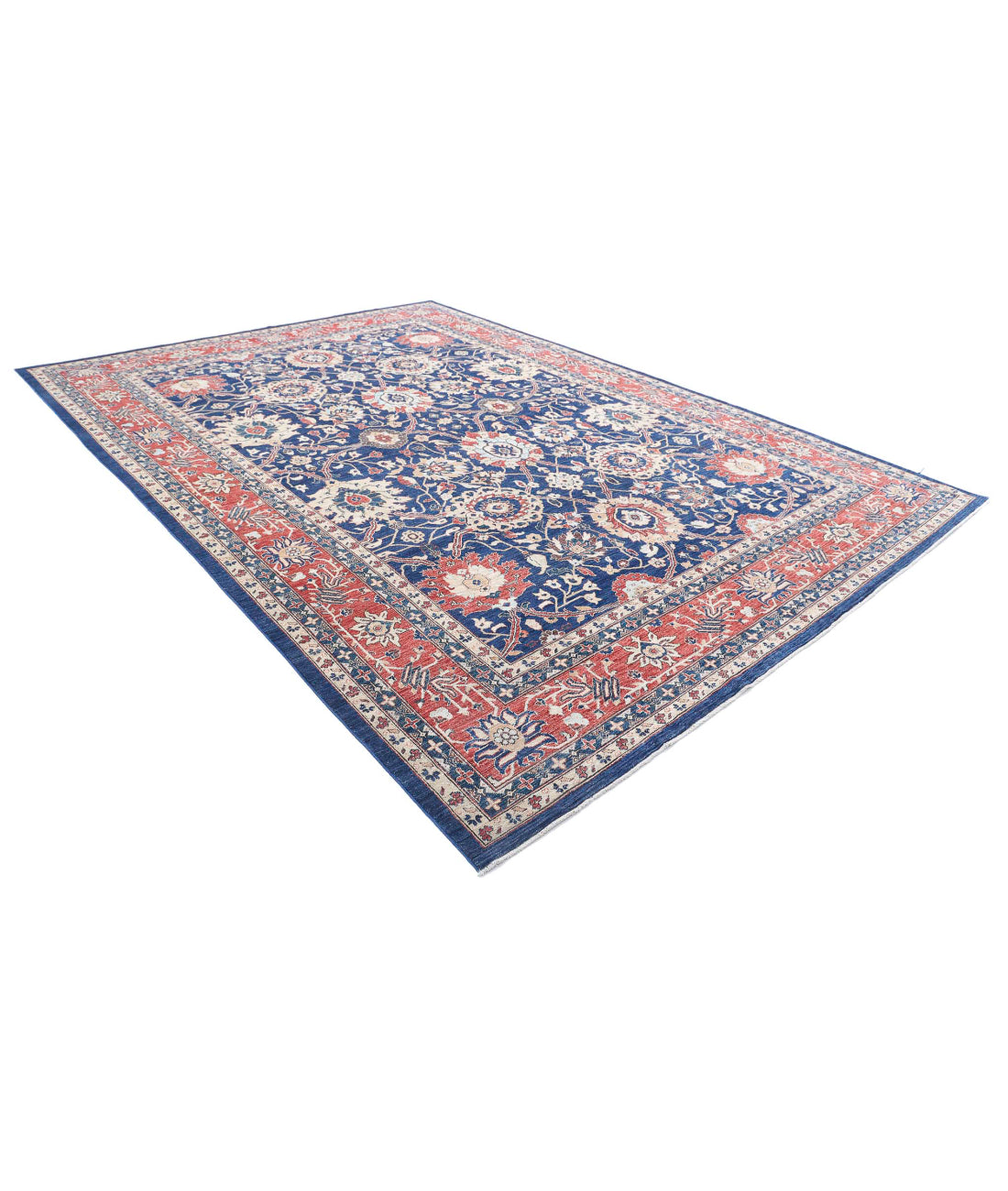 Ziegler 9'10'' X 13'9'' Hand-Knotted Wool Rug 9'10'' x 13'9'' (295 X 413) / Blue / Red