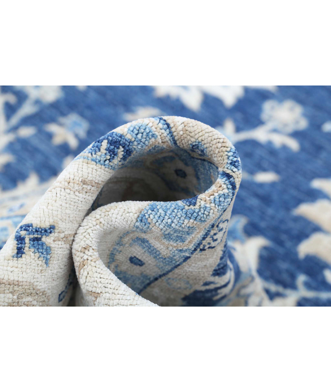 Ziegler 9'11'' X 13'5'' Hand-Knotted Wool Rug 9'11'' x 13'5'' (298 X 403) / Blue / Ivory