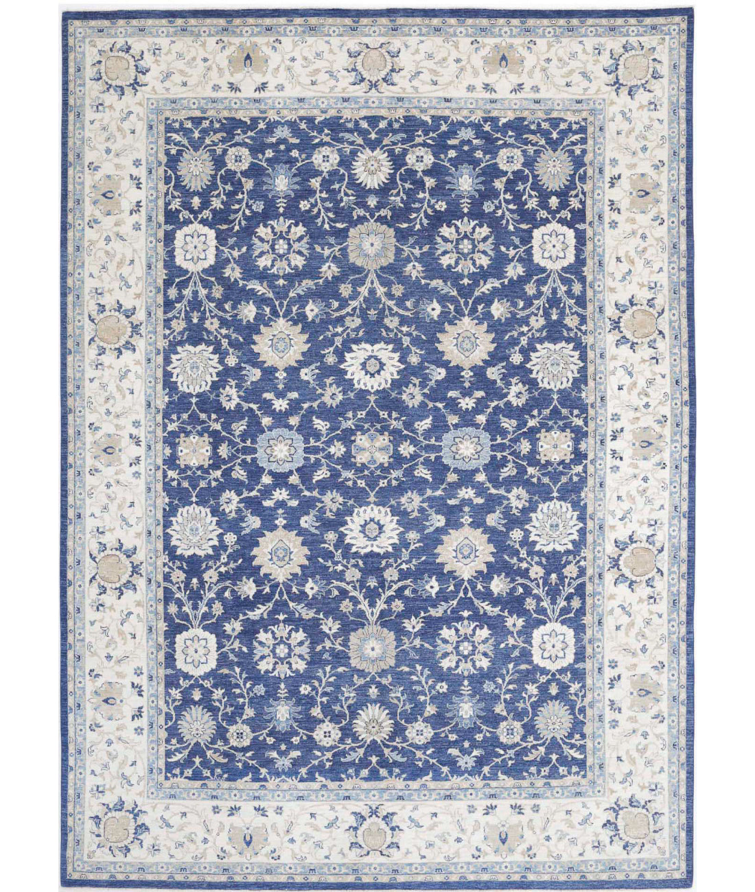 Ziegler 9'11'' X 13'5'' Hand-Knotted Wool Rug 9'11'' x 13'5'' (298 X 403) / Blue / Ivory