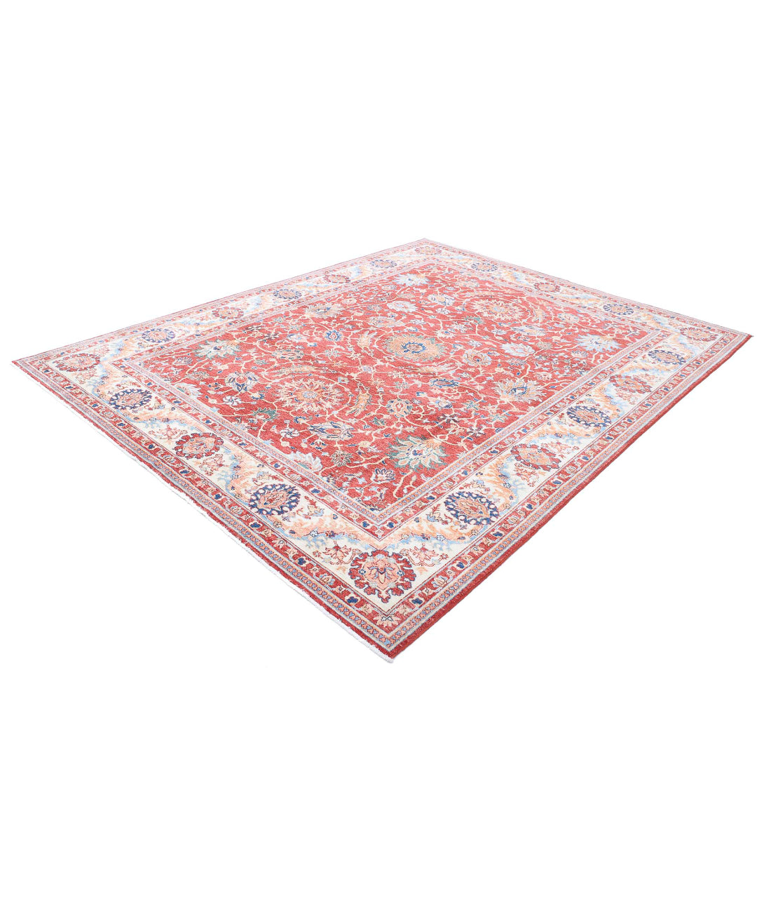 Ziegler 8'0'' X 10'4'' Hand-Knotted Wool Rug 8'0'' x 10'4'' (240 X 310) / Red / Ivory