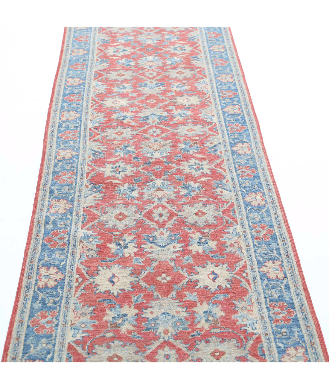 Ziegler 2'6'' X 9'10'' Hand-Knotted Wool Rug 2'6'' x 9'10'' (75 X 295) / Red / Blue