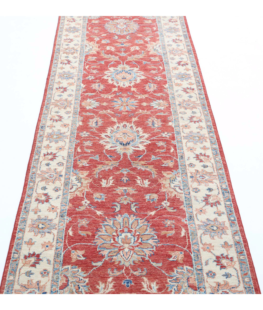 Ziegler 2'7'' X 10'2'' Hand-Knotted Wool Rug 2'7'' x 10'2'' (78 X 305) / Red / Ivory