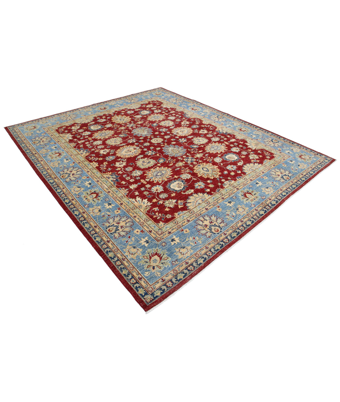 Ziegler 8'1'' X 9'5'' Hand-Knotted Wool Rug 8'1'' x 9'5'' (243 X 283) / Red / Blue