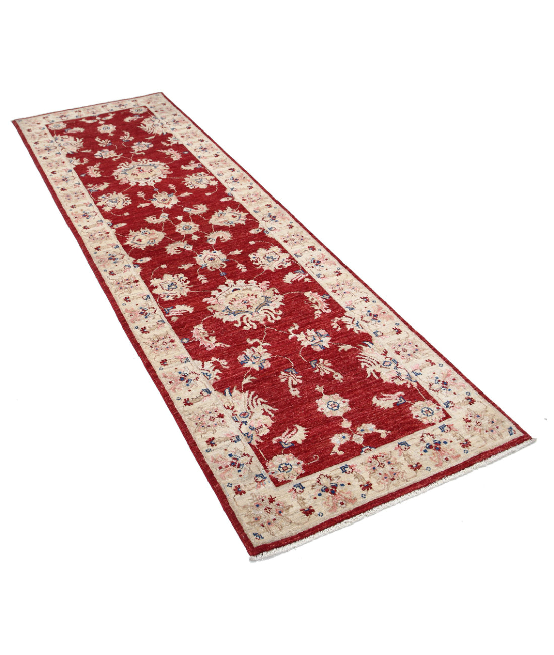 Ziegler 2'8'' X 8'5'' Hand-Knotted Wool Rug 2'8'' x 8'5'' (80 X 253) / Red / Ivory