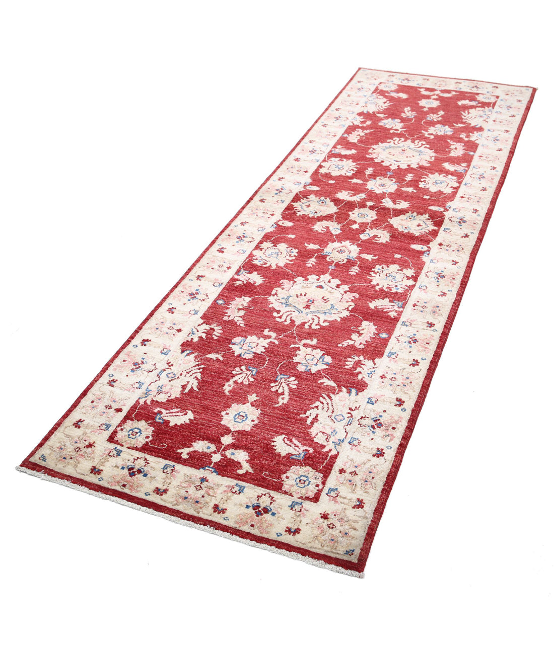 Ziegler 2'8'' X 8'5'' Hand-Knotted Wool Rug 2'8'' x 8'5'' (80 X 253) / Red / Ivory