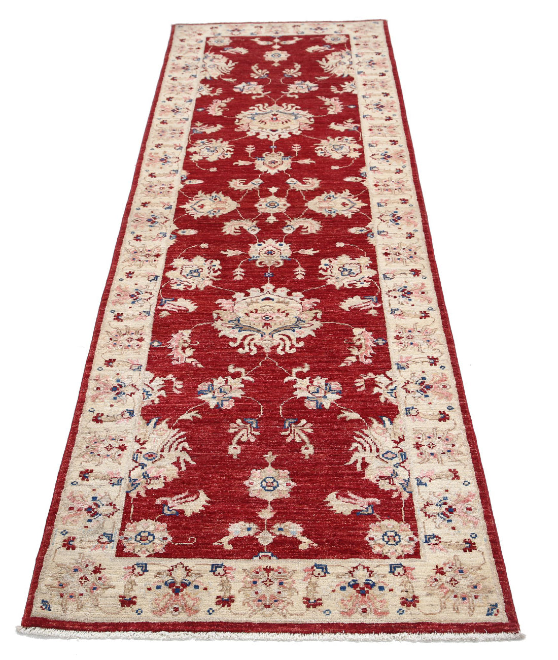 Ziegler 2'8'' X 8'5'' Hand-Knotted Wool Rug 2'8'' x 8'5'' (80 X 253) / Red / Ivory