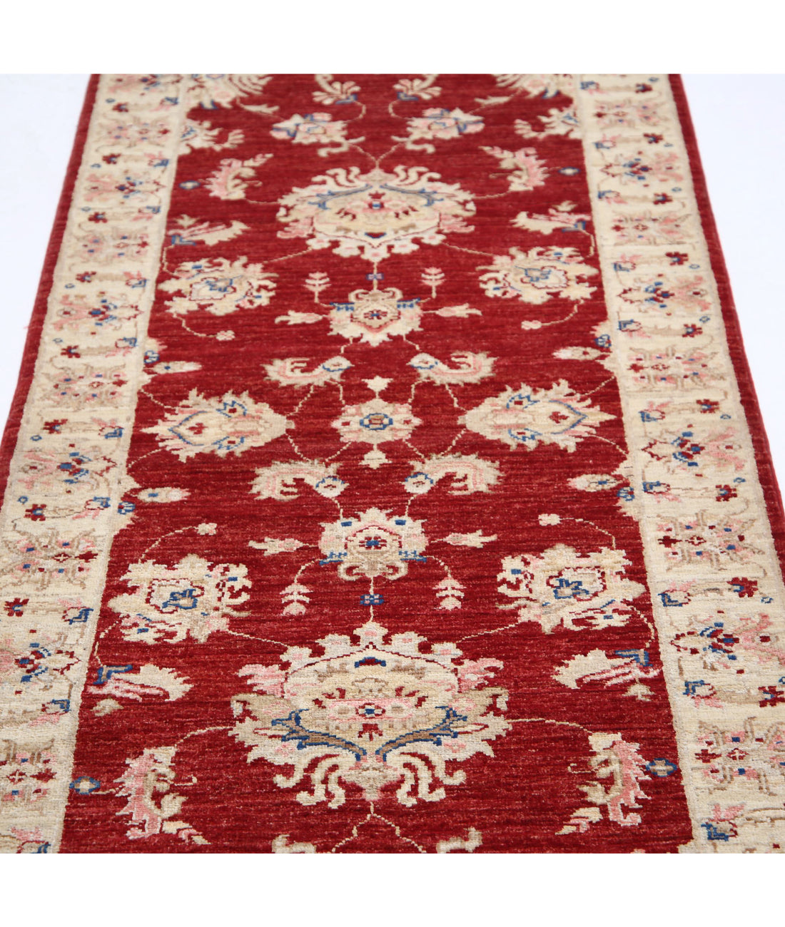 Ziegler 2'8'' X 8'5'' Hand-Knotted Wool Rug 2'8'' x 8'5'' (80 X 253) / Red / Ivory