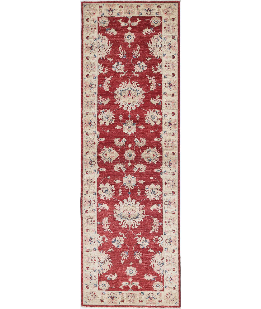 Ziegler 2'8'' X 8'5'' Hand-Knotted Wool Rug 2'8'' x 8'5'' (80 X 253) / Red / Ivory