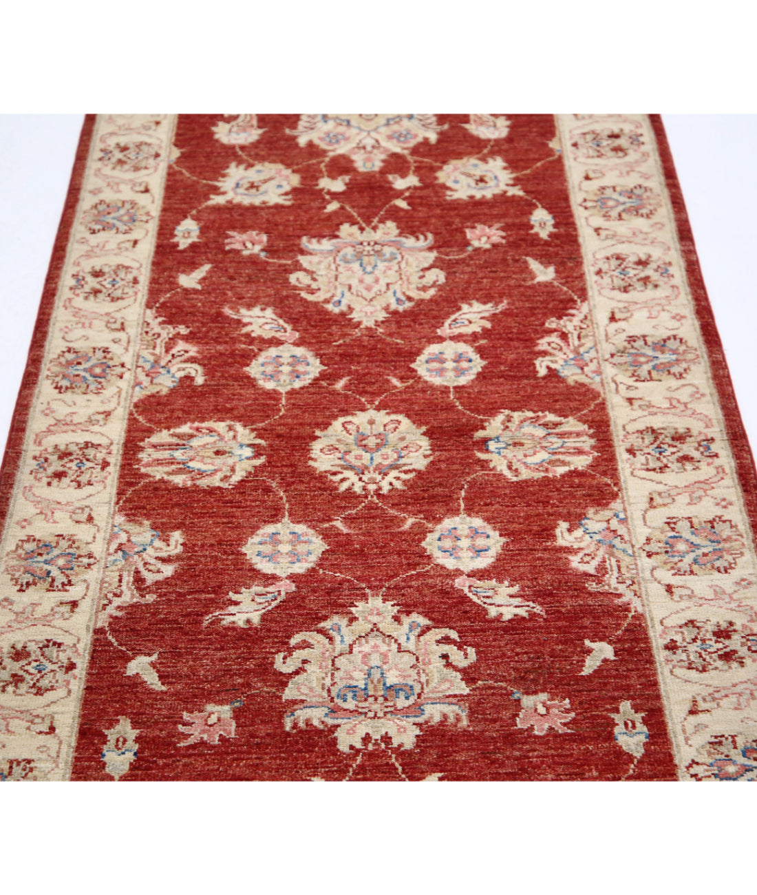 Ziegler 2'8'' X 7'4'' Hand-Knotted Wool Rug 2'8'' x 7'4'' (80 X 220) / Red / Ivory