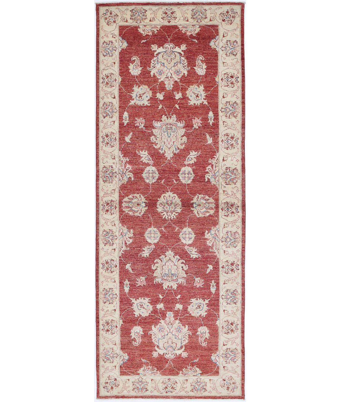 Ziegler 2'8'' X 7'4'' Hand-Knotted Wool Rug 2'8'' x 7'4'' (80 X 220) / Red / Ivory