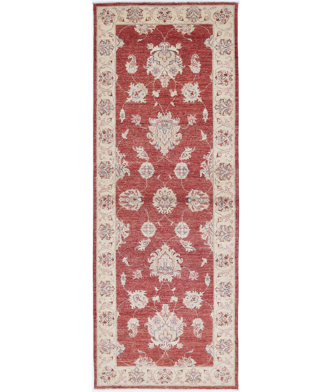 Ziegler 2'8'' X 7'4'' Hand-Knotted Wool Rug 2'8'' x 7'4'' (80 X 220) / Red / Ivory
